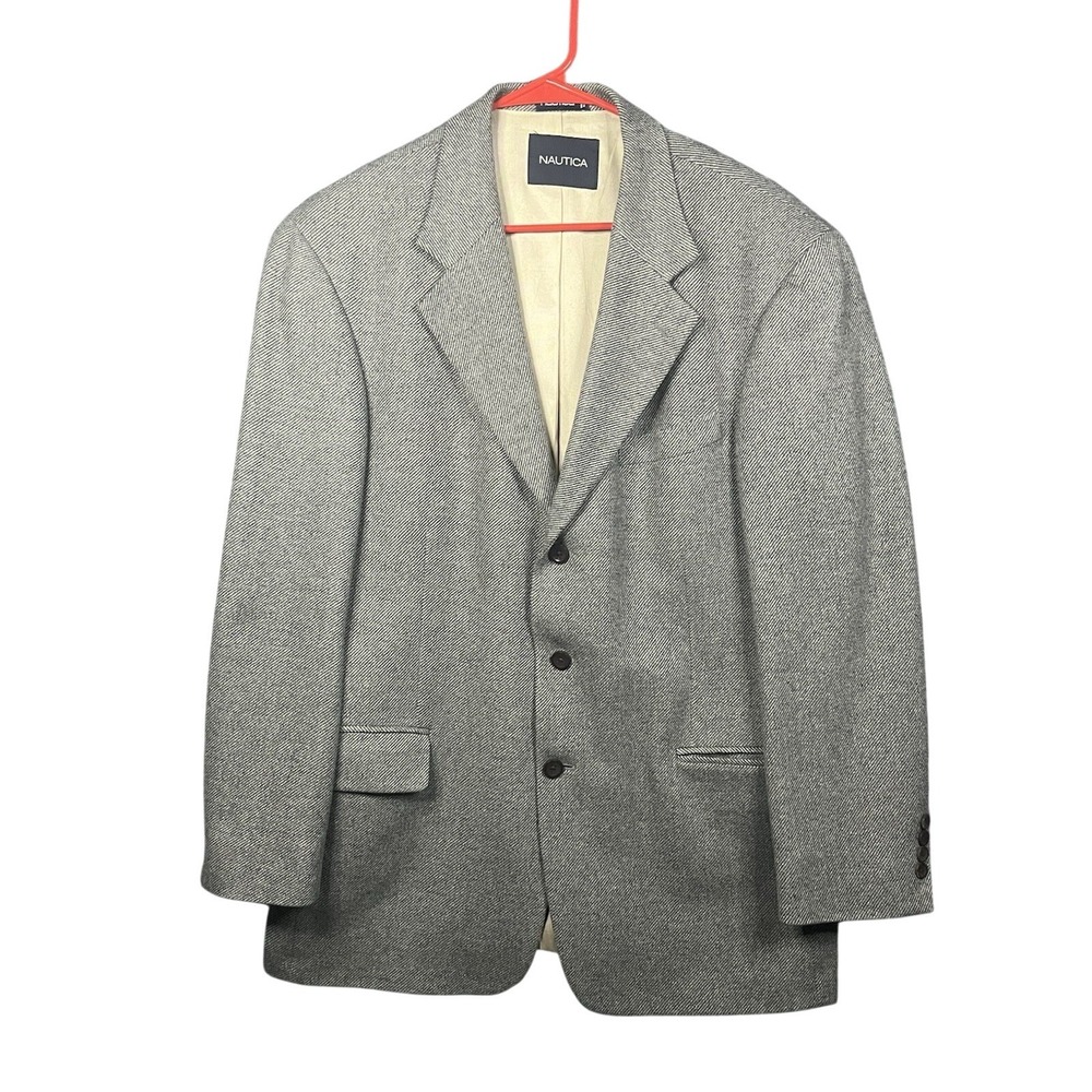 Men's Nautica Gray Blazer Wool & Cashmere 3 Button Sport Coat‎ 42R